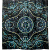 Mystical Grand Royal Julian Fraktal Mandala Art Duschvorhang (Vorderseite)