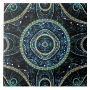 Mystical Grand Royal Julian Fraktal Mandala Art  Fliese