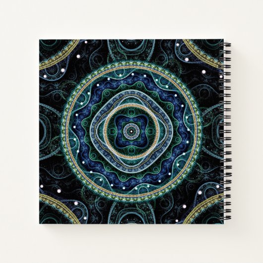 Mystical Grand Royal Julian Fraktal Mandala Art Notizblock (Rückseite)