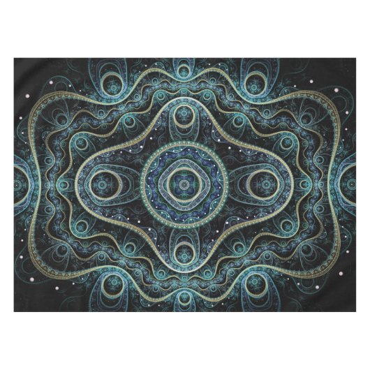 Mystical Grand Royal Julian Fraktal Mandala Art Tischdecke (Vorderseite (Horizontal))