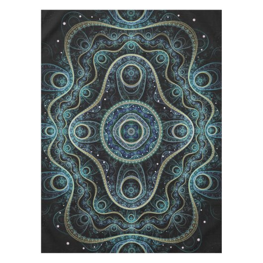 Mystical Grand Royal Julian Fraktal Mandala Art Tischdecke (Vorderseite)