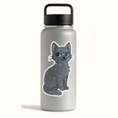 Mystical Gray Sparkle Cat Aufkleber