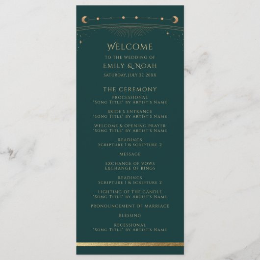 Mystical Green Gold Sun Moon Astronomie Space Programm (Vorderseite)