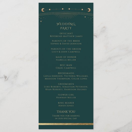 Mystical Green Gold Sun Moon Astronomie Space Programm (Rückseite)