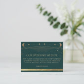 Mystical Green Gold Wedding Website UAWG QR Code Begleitkarte (Stehend Vorderseite)