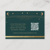 Mystical Green Gold Wedding Website UAWG QR Code Begleitkarte (Rückseite)