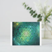 Mystical Green Sri Yantra Postkarte (Stehend Vorderseite)