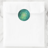 Mystical Green Sri Yantra Runder Aufkleber (Tasche)