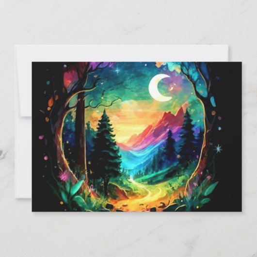 Mystical Grove Boho Babydusche Einladung (Rückseite)