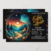 Mystical Grove Enchanted Adventure Baby Shower Einladung (Vorne/Hinten)