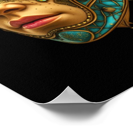 Mystical Guardian Warrior Vision Futuristic Sci-Fi Poster (Ecke)