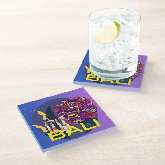 Mystical Guardians: Barong Image Untersetzer (Schrägansicht)