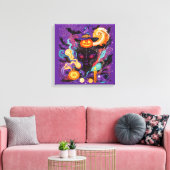 Mystical Halloween Witch and Pumpkin Leinwanddruck (Insitu (Wohnzimmer))