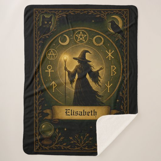 Mystical Hexe Personalisiert Blanket AncientSymbol Sherpadecke (Vorderseite)