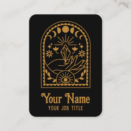 Mystical Hexy Crystal Moon Phases Visitenkarte (Vorderseite)