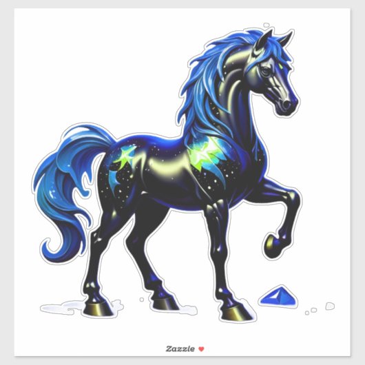 Mystical Horse With Starry Mane Aufkleber (Blatt)