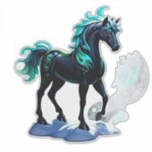 Mystical Horse With Starry Mane Aufkleber (Vorderseite)