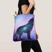 Mystical Howling Wolf Silhouette Tote Tasche (Von Nahem)