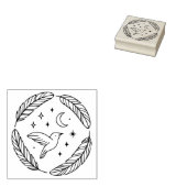 Mystical Hummingbird Line Art in Celestial Circle Gummistempel (Stempel)