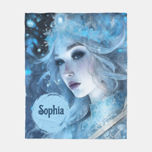 Mystical Ice Queen - Fantasy Winter Goddess Art Fleecedecke (Vorderseite)
