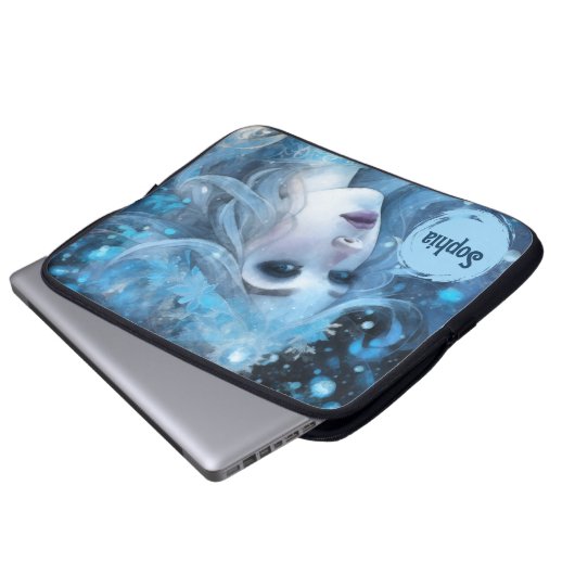 Mystical Ice Queen - Fantasy Winter Goddess Art Laptopschutzhülle (Vorne Knopf)
