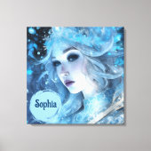 Mystical Ice Queen - Fantasy Winter Goddess Art Leinwanddruck (Vorderseite)