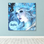 Mystical Ice Queen - Fantasy Winter Goddess Art Leinwanddruck (Insitu (Holzboden))