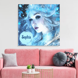 Mystical Ice Queen - Fantasy Winter Goddess Art Leinwanddruck
