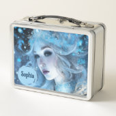 Mystical Ice Queen - Fantasy Winter Goddess Art Metall Brotdose (Rückseite)