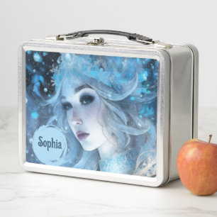 Mystical Ice Queen - Fantasy Winter Goddess Art Metall Brotdose
