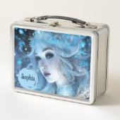 Mystical Ice Queen - Fantasy Winter Goddess Art Metall Brotdose (Vorderseite)