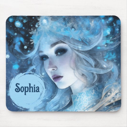 Mystical Ice Queen - Fantasy Winter Goddess Art Mousepad (Vorne)