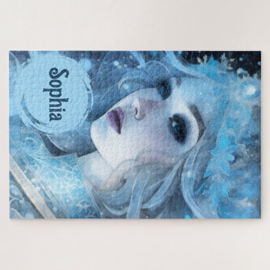 Mystical Ice Queen - Fantasy Winter Goddess Art Puzzle (Horizontal)