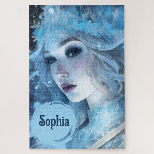 Mystical Ice Queen - Fantasy Winter Goddess Art Puzzle (Vertikal)