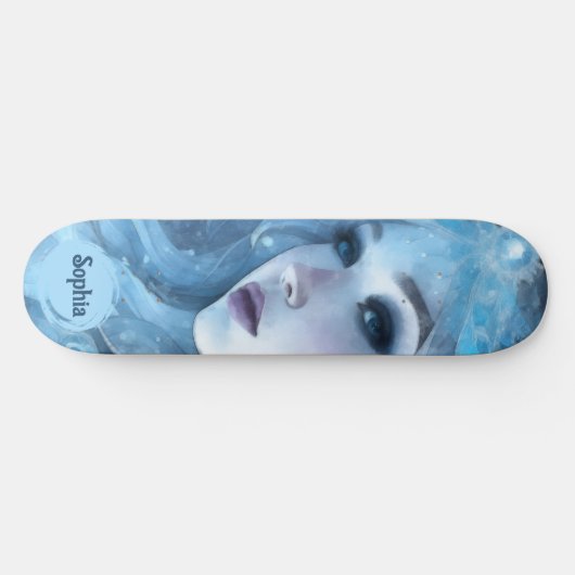 Mystical Ice Queen - Fantasy Winter Goddess Art Skateboard (Horizontal)