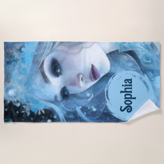 Mystical Ice Queen - Fantasy Winter Goddess Art Strandtuch (Vorderseite)
