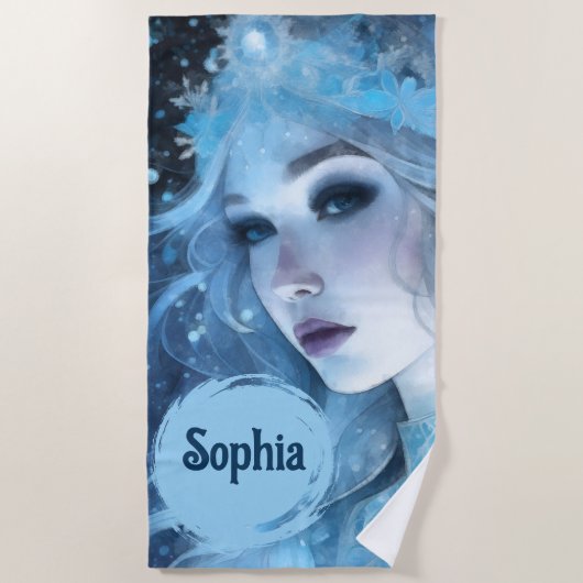 Mystical Ice Queen - Fantasy Winter Goddess Art Strandtuch (Vorderseite)