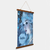 Mystical Ice Queen - Fantasy Winter Goddess Art Wandteppich Mit Holzrahmen (Gewinkelt)