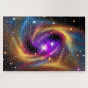 Mystical Indigo Kosmischer Regenbogenschwanz im Go Puzzle