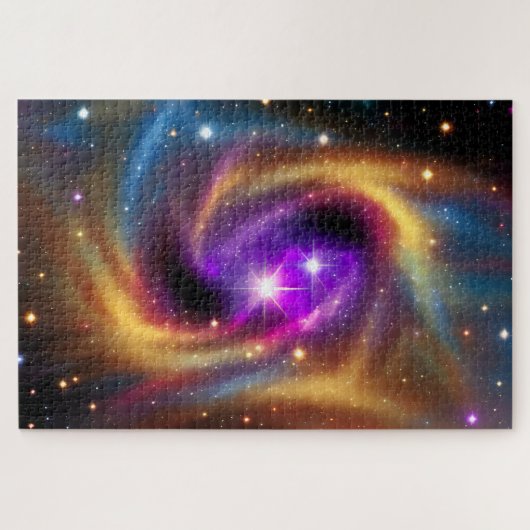 Mystical Indigo Kosmischer Regenbogenschwanz im Go Puzzle (Horizontal)