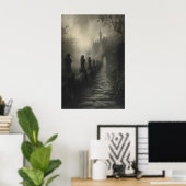 Mystical Ivy Path Haunting Gothic Castle Art Dark Poster (Heimbüro)
