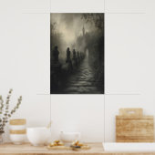 Mystical Ivy Path Haunting Gothic Castle Art Dark Poster (Küche)