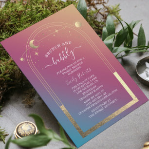 Mystical Jewel Gold Celestial Brautparty Einladung