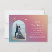 Mystical Jewel Gold Sun Star Moon Astronomie Space Save The Date (Vorderseite)