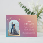 Mystical Jewel Gold Sun Star Moon Astronomie Space Save The Date (Stehend Vorderseite)