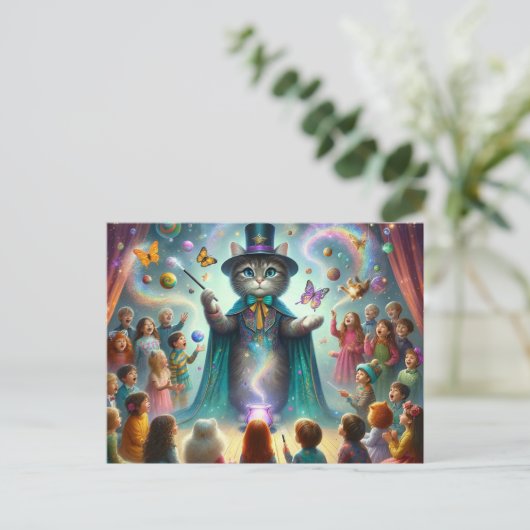 Mystical Kitty 1 Postkarte (Stehend Vorderseite)