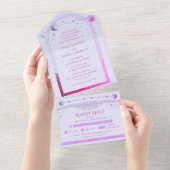 Mystical Lavender Pink Sun Moon Astronomie Space All In One Einladung (Abreißen)