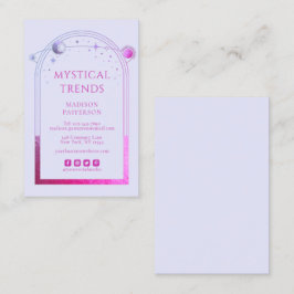 Mystical Lavender Pink Sun Moon Astronomie Space Visitenkarte