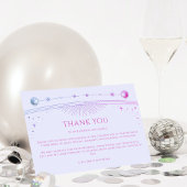 Mystical Lavender Pink Sun Moon Star Foto Wedding Dankeskarte