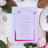 Mystical Lavender Pink Sun Moon Star Space Einladung